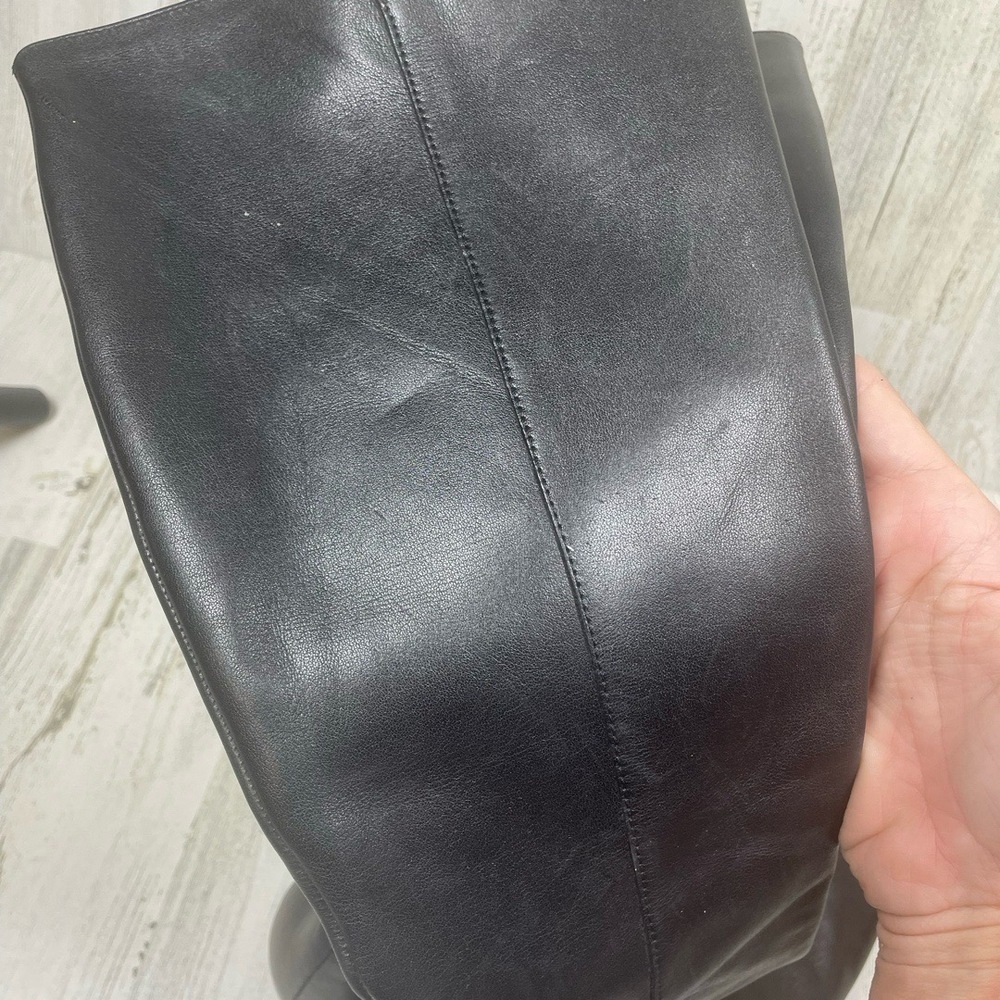 ANTONIO MELANI Black Knee High Square‎ Toe Heeled Smooth Leather Boots size 7.5 - Picture 8 of 10